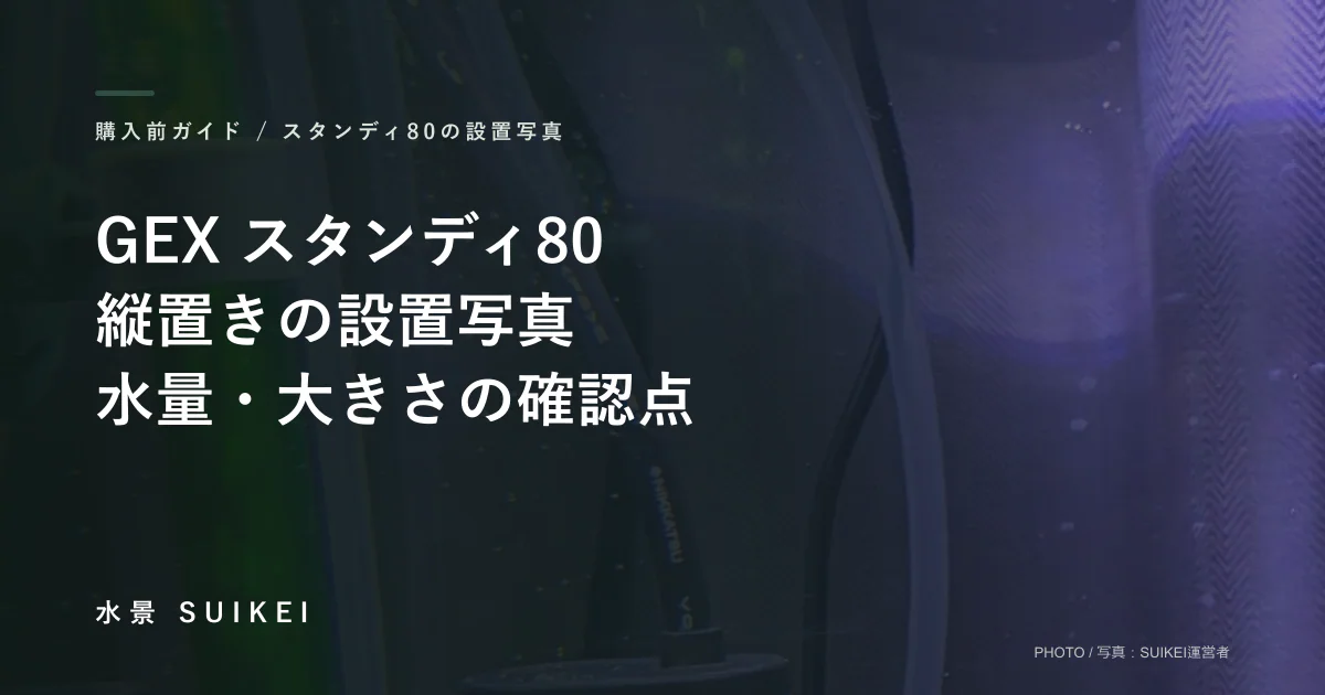 GEXスタンディ80の設置例｜縦置きの大きさと購入前に確認する水量の記事サムネイル