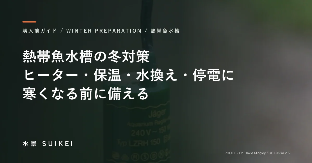 熱帯魚水槽の冬対策。ヒーター・保温・水換え・停電への備えを順番に確認する。の記事サムネイル